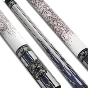 EVO FREEDOM POOL CUE - AZURE FLAME - WHITE LEATHER WRAP